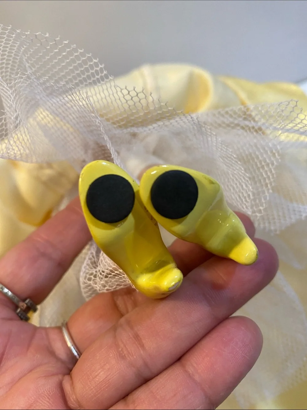 Disney Vintage Yellow Rose Princess Doll in Satin Gown Porcelain